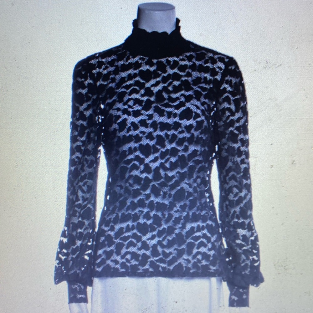 NWT L’Agence Lace Pattern Turtleneck Blouse
